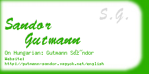 sandor gutmann business card